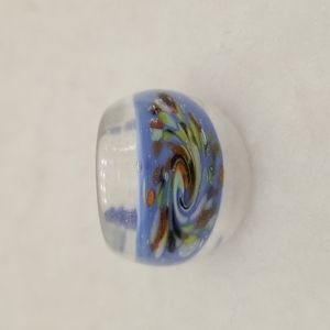 Murano Style Glass Millefiori Flowered Multicolored Dome Cocktail Ring US Seller
